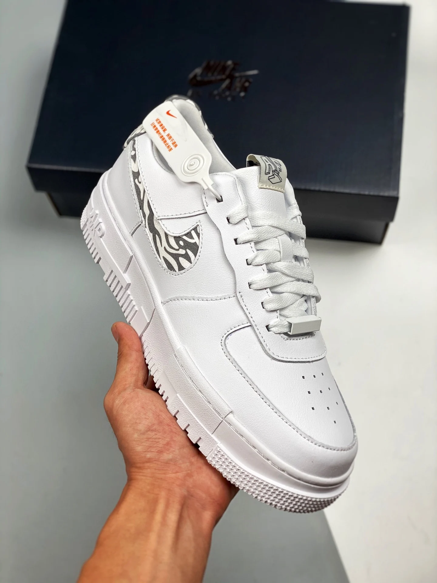 Nike Air Force 1 Pixel Zebra White Particle Grey For Sale