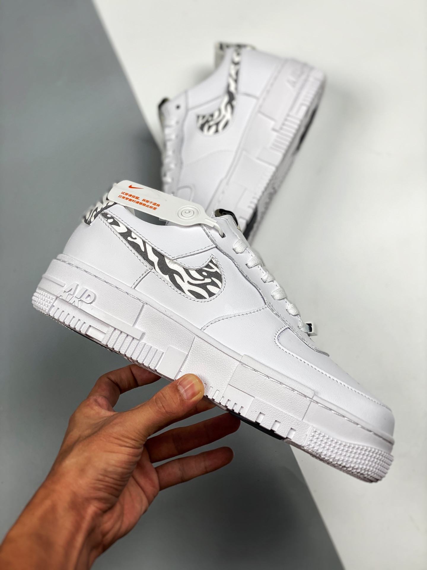 Nike Air Force 1 Pixel Zebra White Particle Grey For Sale