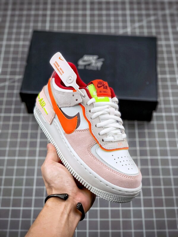 Nike Air Force 1 Shadow Team Red Orange-Orange Pearl-Volt For Sale