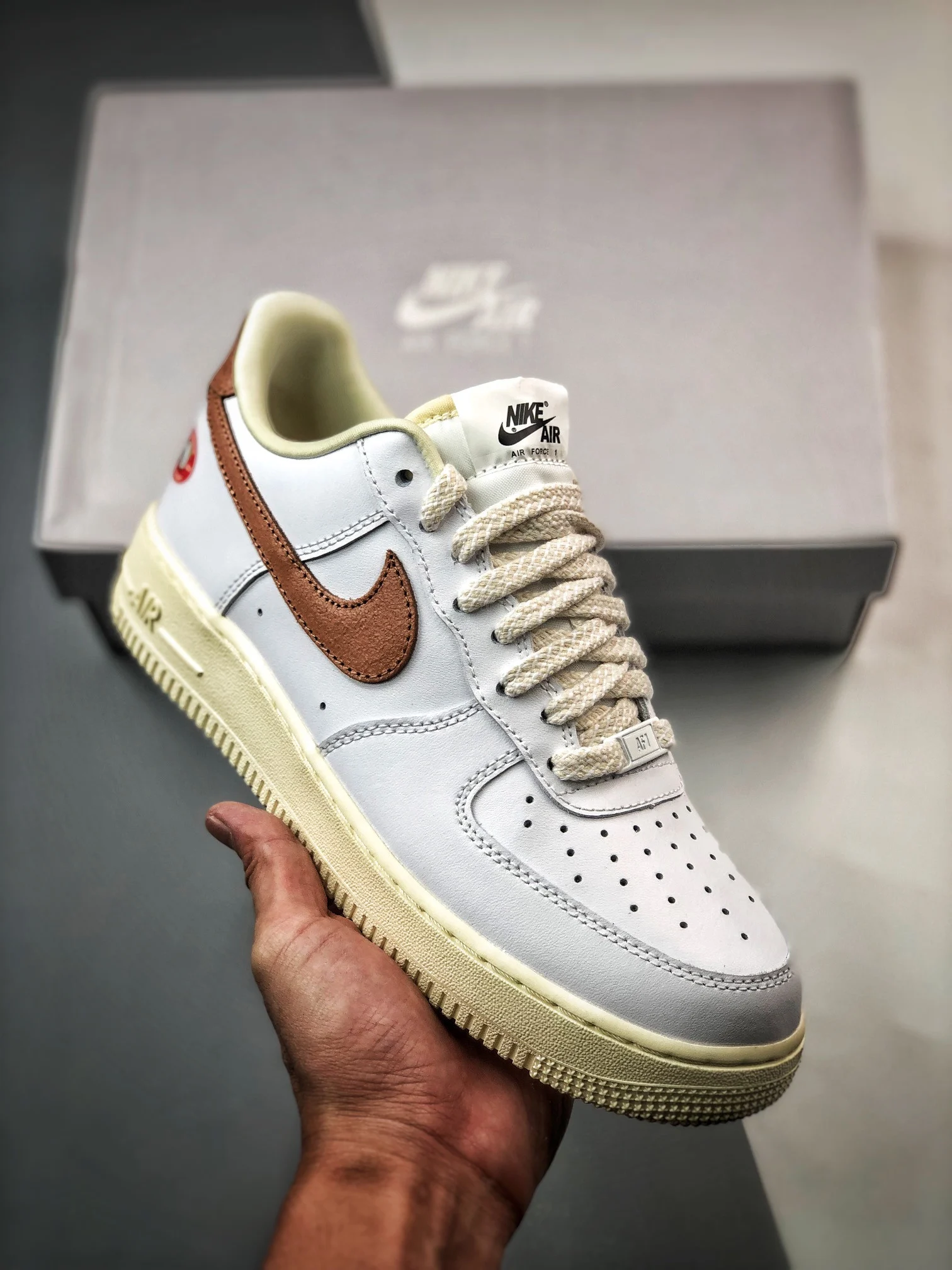 Nike Air Force 1 White Archaeo Brown-Coconut Milk DJ9943-101 For Sale