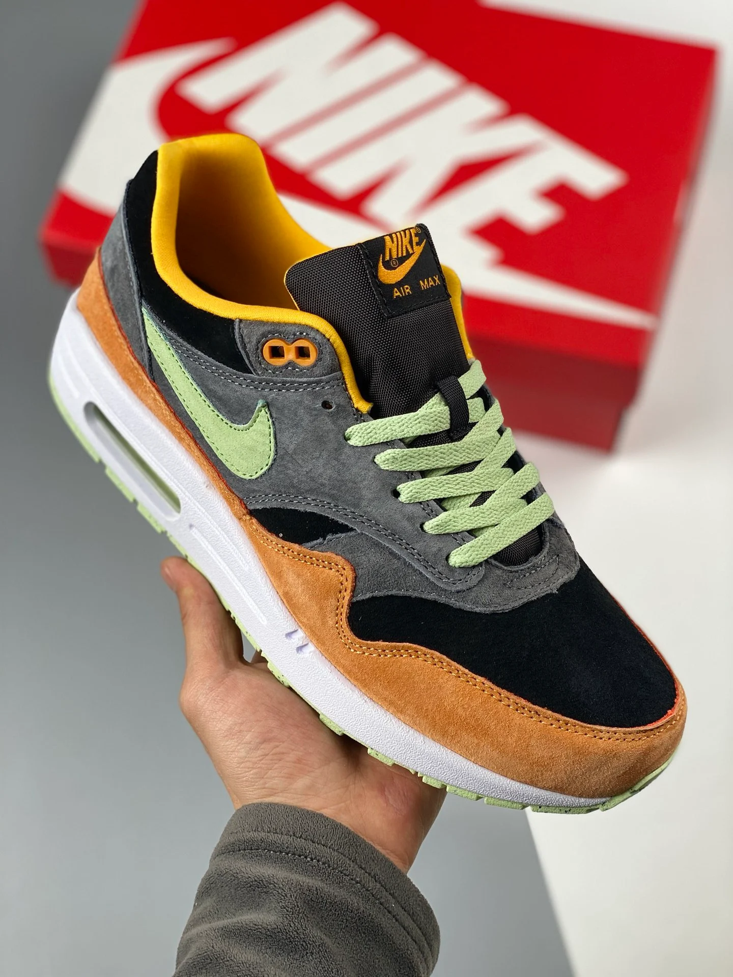 Nike Air Max 1 Ugly Duckling Anthracite Honeydew-Black-Kumquat For Sale