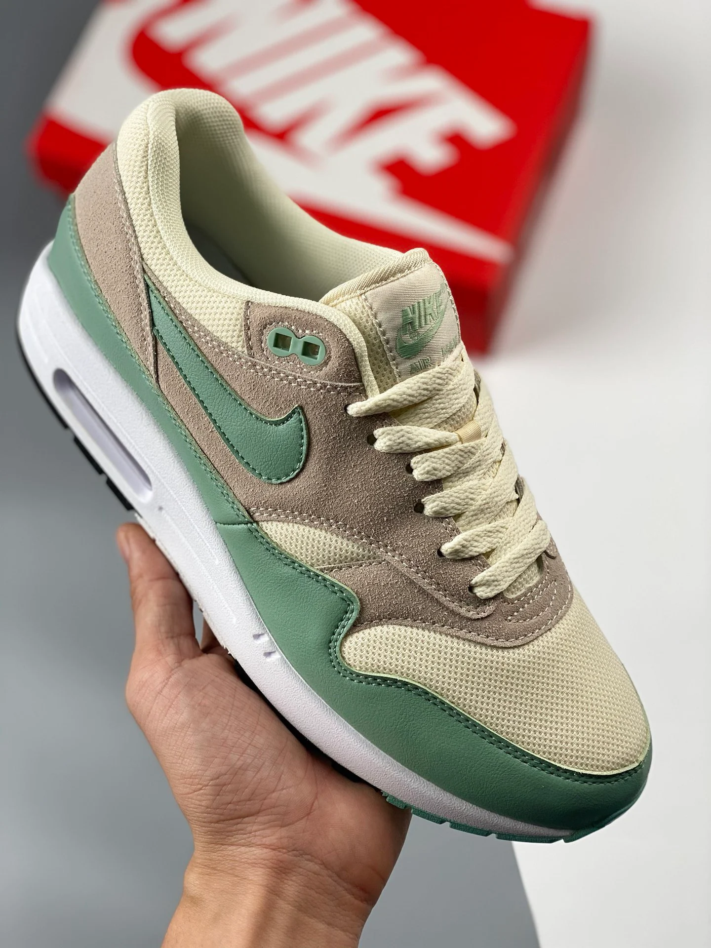 Nike Air Max 1 White Mica Green-Photon Dust-Black DZ4549-100 For Sale