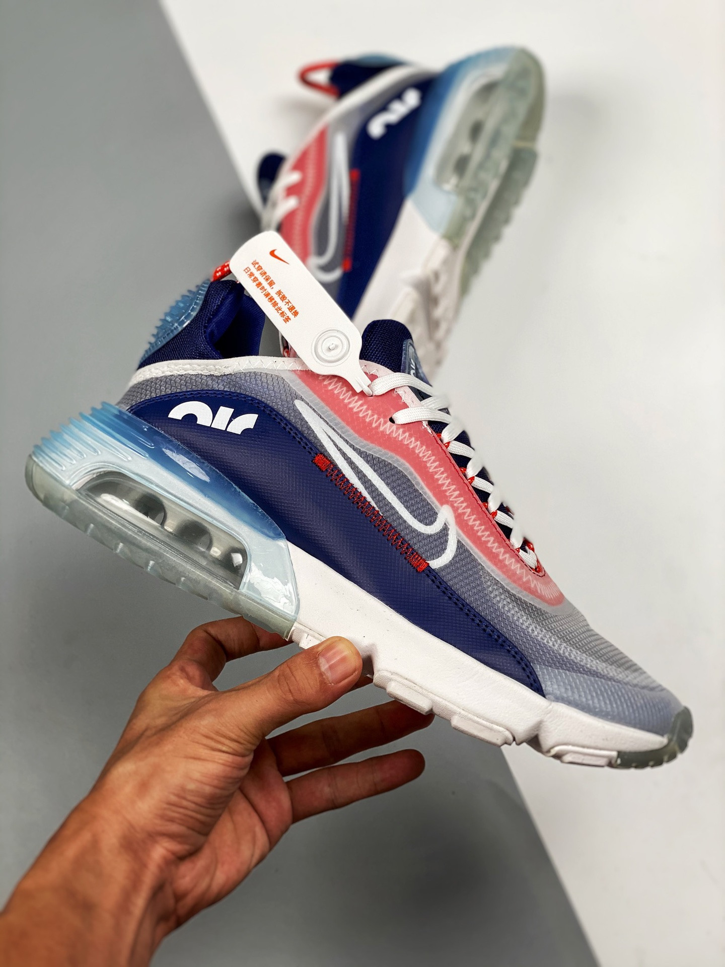 Nike Air Max 2090 USA Sail Chile Red-Deep Royal Blue On Sale