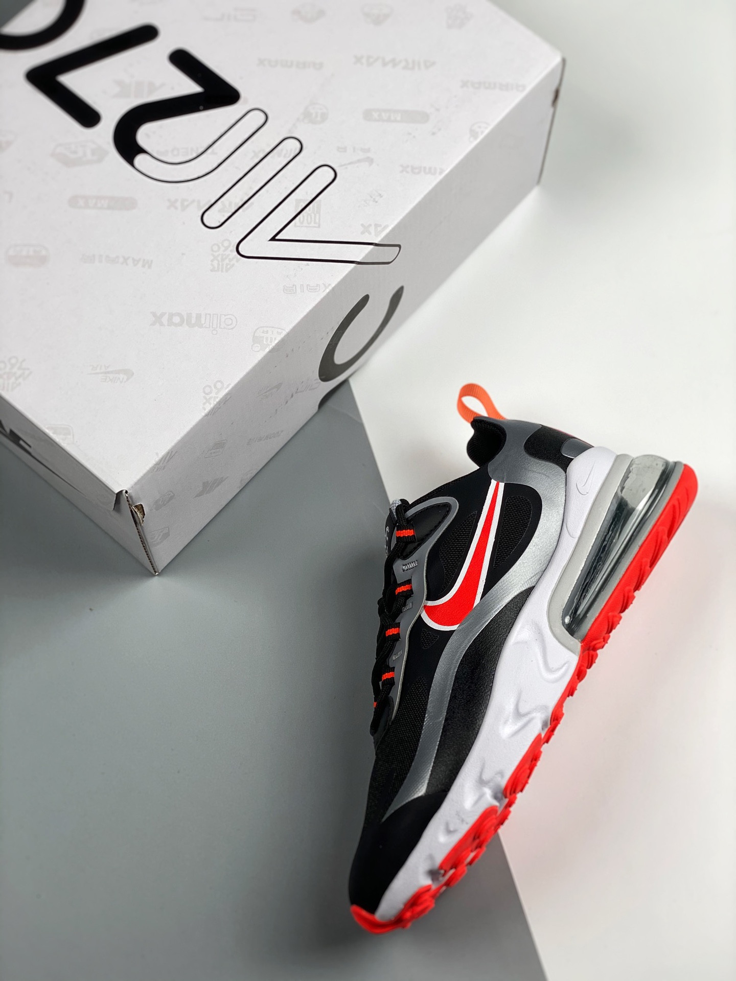 Nike Air Max 270 React Black Silver Red CT1646-001 For Sale