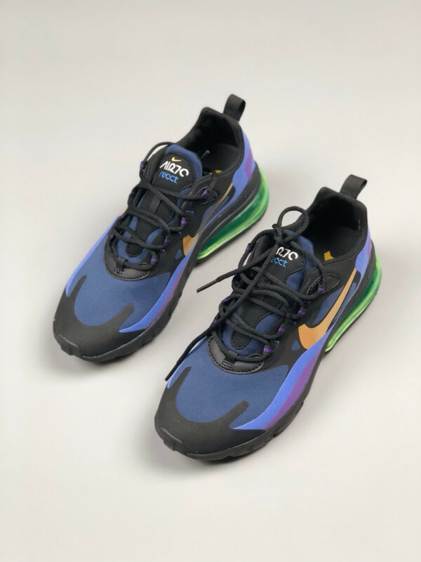 Nike Air Max 270 React Black University Gold-Deep Royal Blue