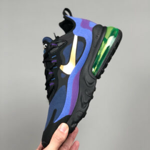 Nike Air Max 270 React Black University Gold-Deep Royal Blue