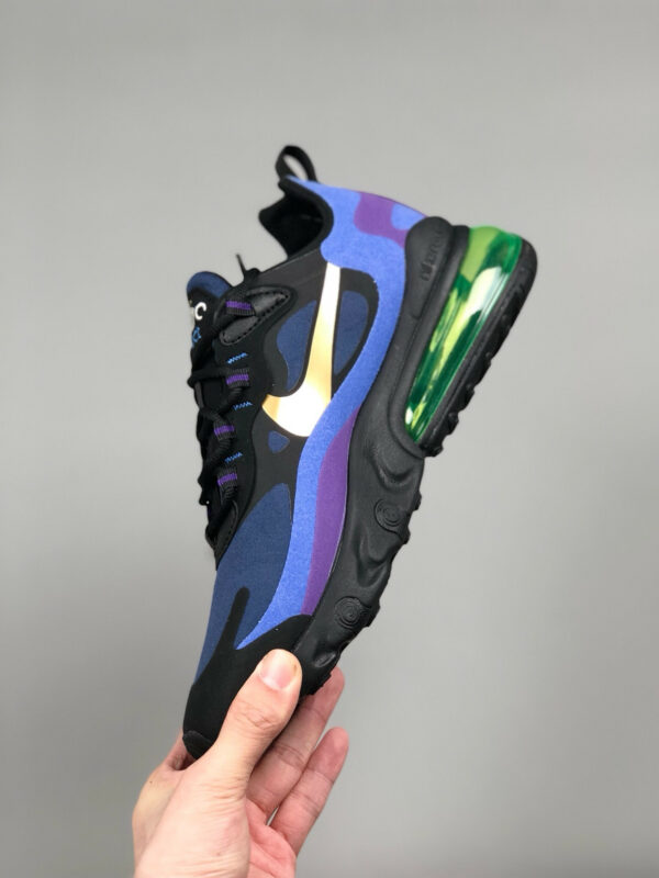 Nike Air Max 270 React Black University Gold-Deep Royal Blue