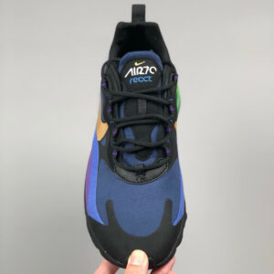 Nike Air Max 270 React Black University Gold-Deep Royal Blue