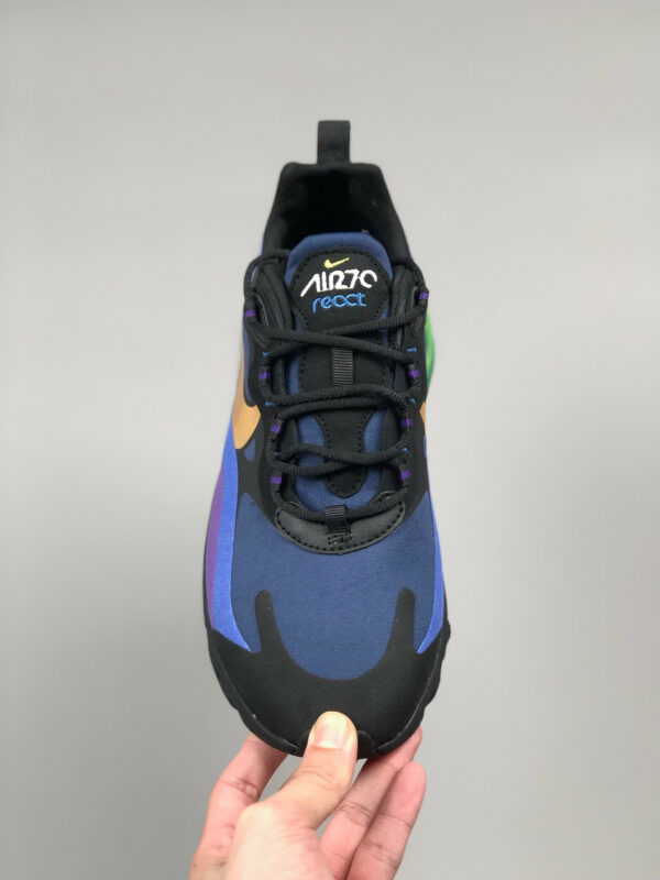 Nike Air Max 270 React Black University Gold-Deep Royal Blue