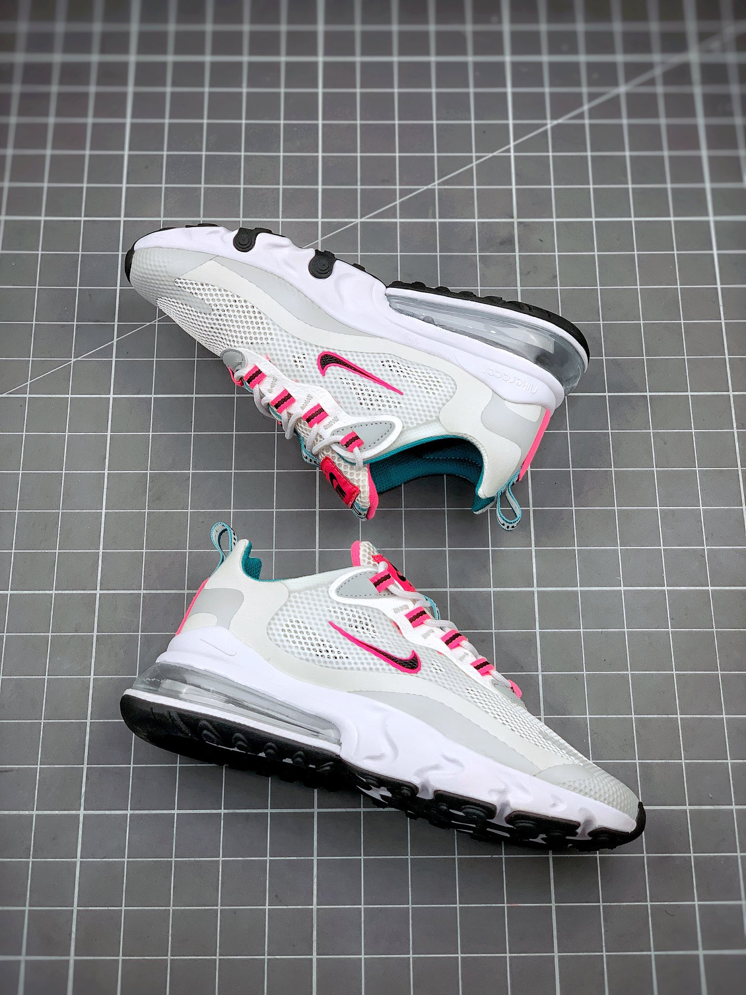 Nike Air Max 270 React White Teal and Pink For Sale