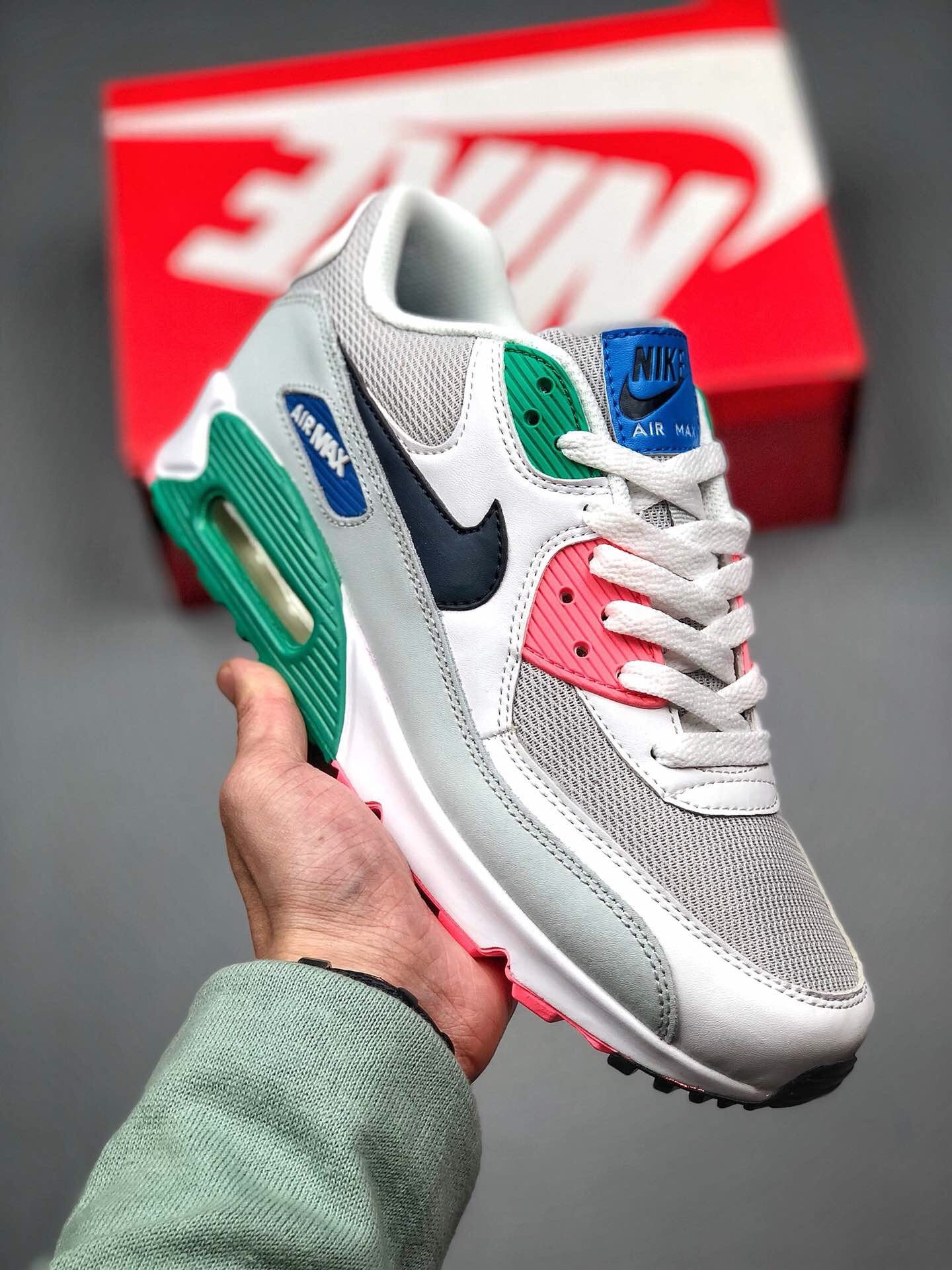 Nike Air Max 90 Watermelon White Pure Platinum-Blue Nebula For Sale