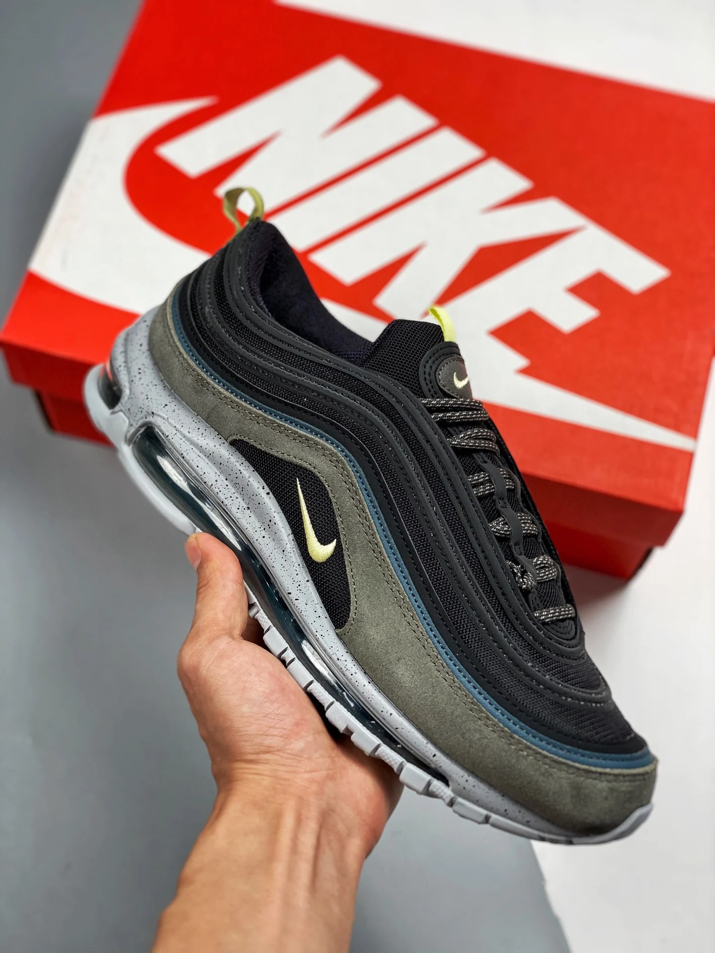 Nike Air Max 97 Rock Climbing Black Blue Olive DB4611-001 For Sale