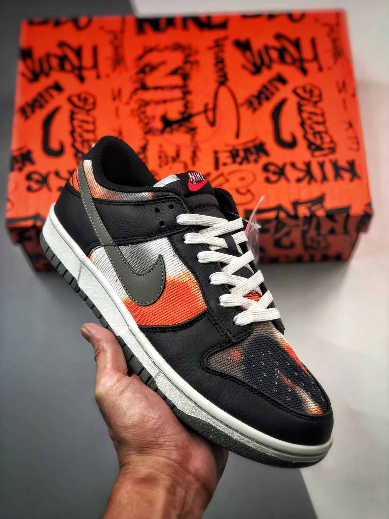 Nike Dunk Low Graffiti Black Red DM0108-001 For Sale