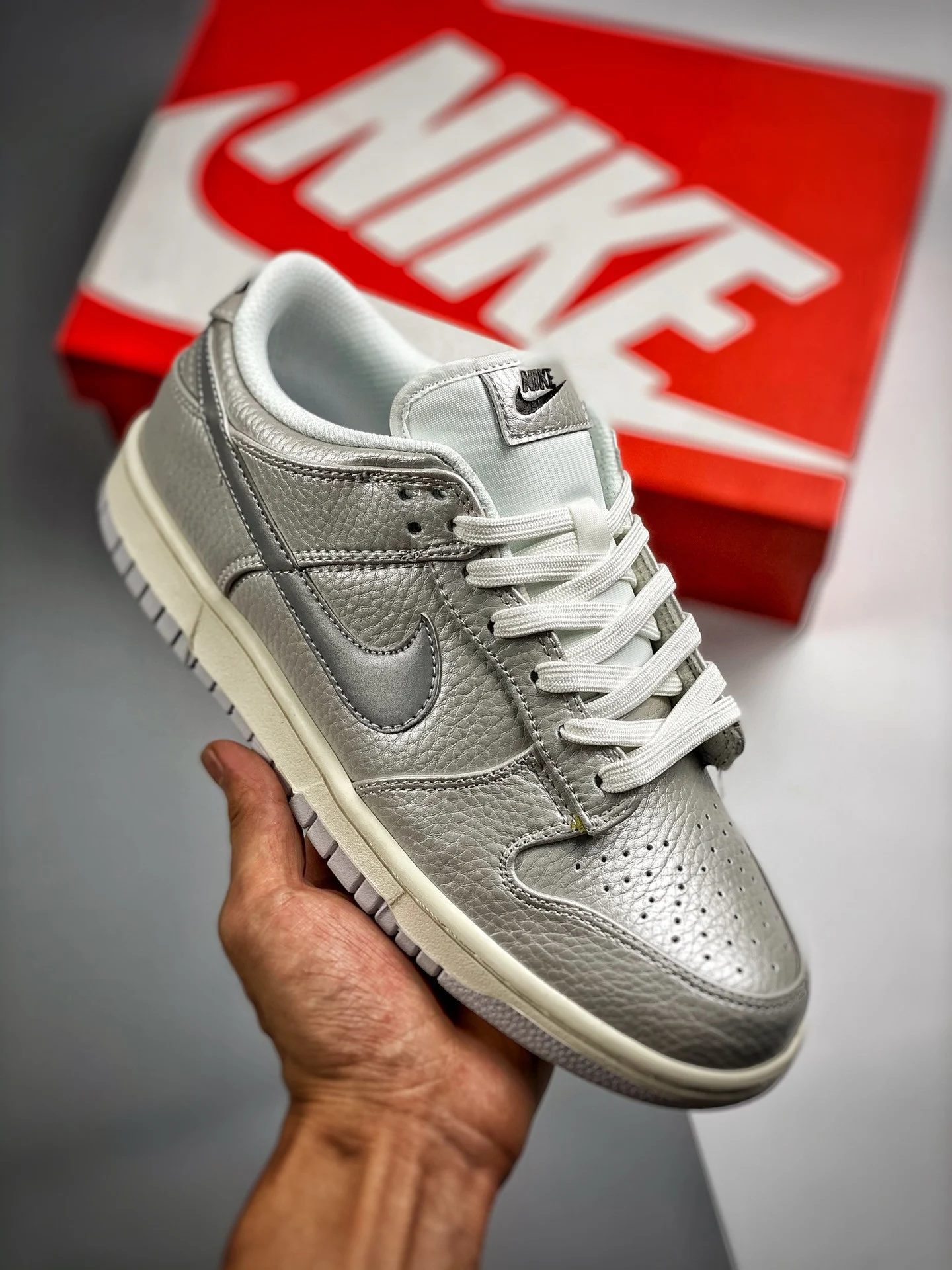 Nike Dunk Low Metallic Silver Sail-White DX3197-095 For Sale