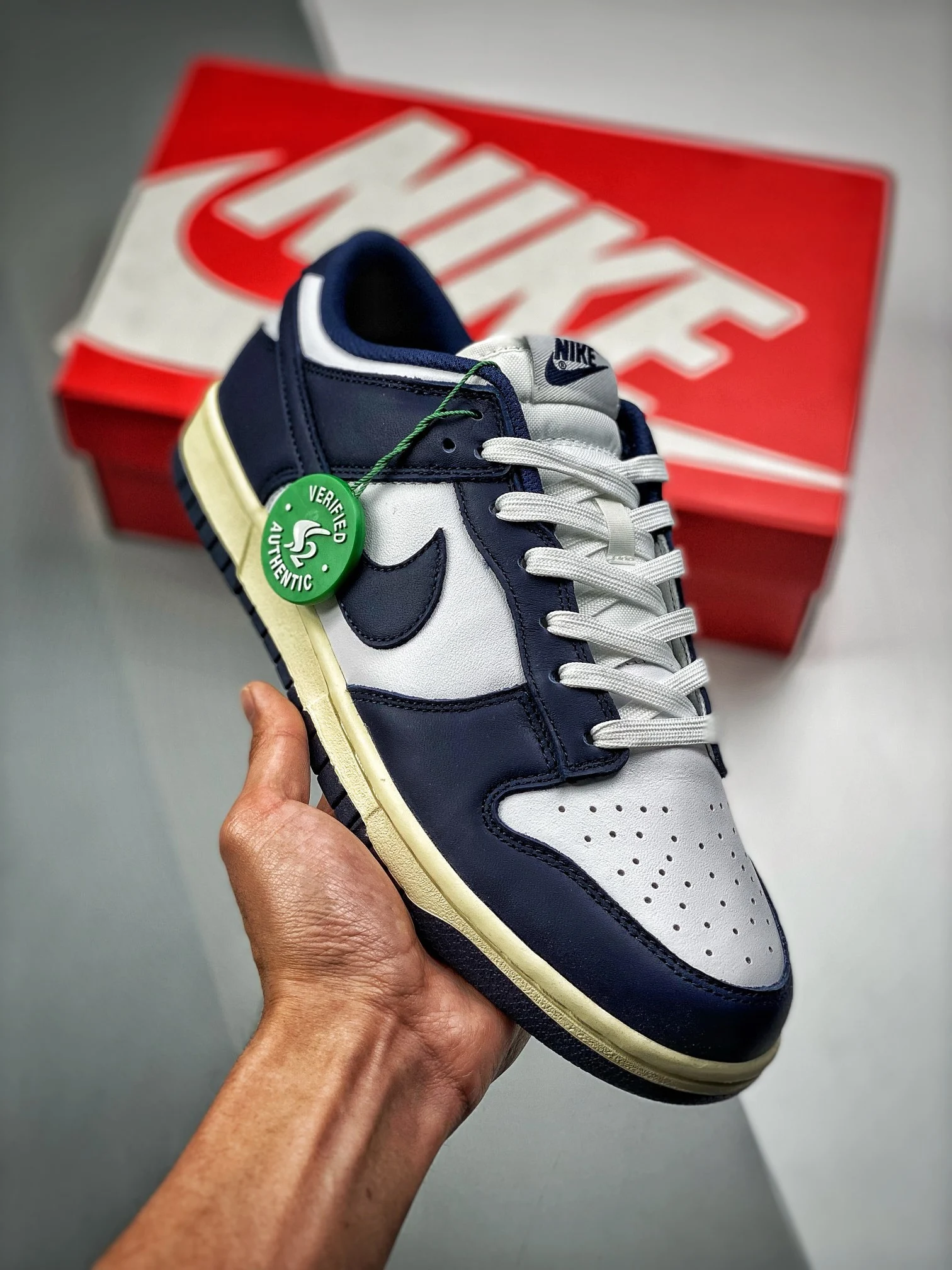 Nike Dunk Low White Midnight Navy DD1503-115 For Sale