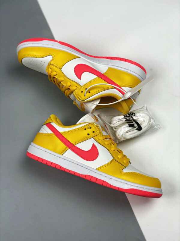 Nike Dunk Low White Yellow-Red For Sale