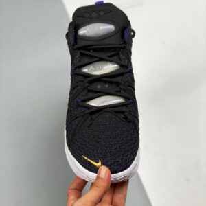 Nike LeBron 18 Lakers Black Metallic Gold-Court Purple-White For Sale