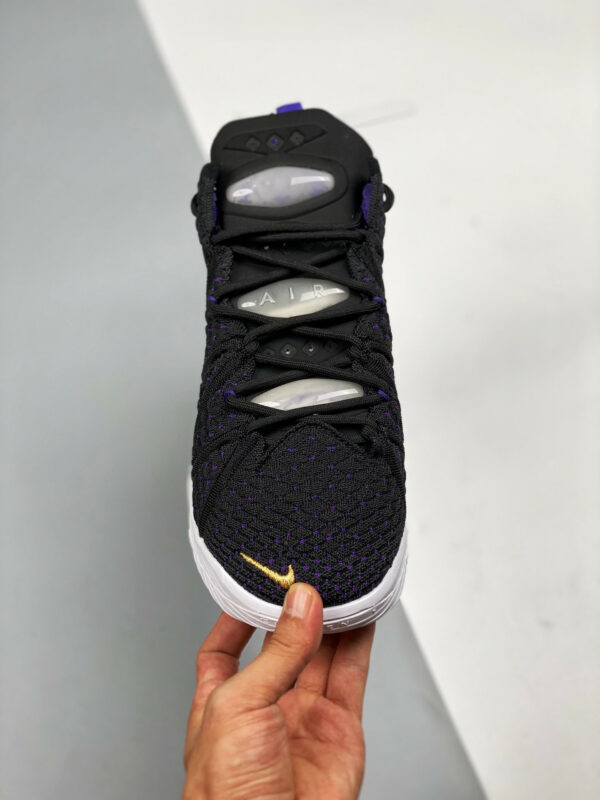 Nike LeBron 18 Lakers Black Metallic Gold-Court Purple-White For Sale