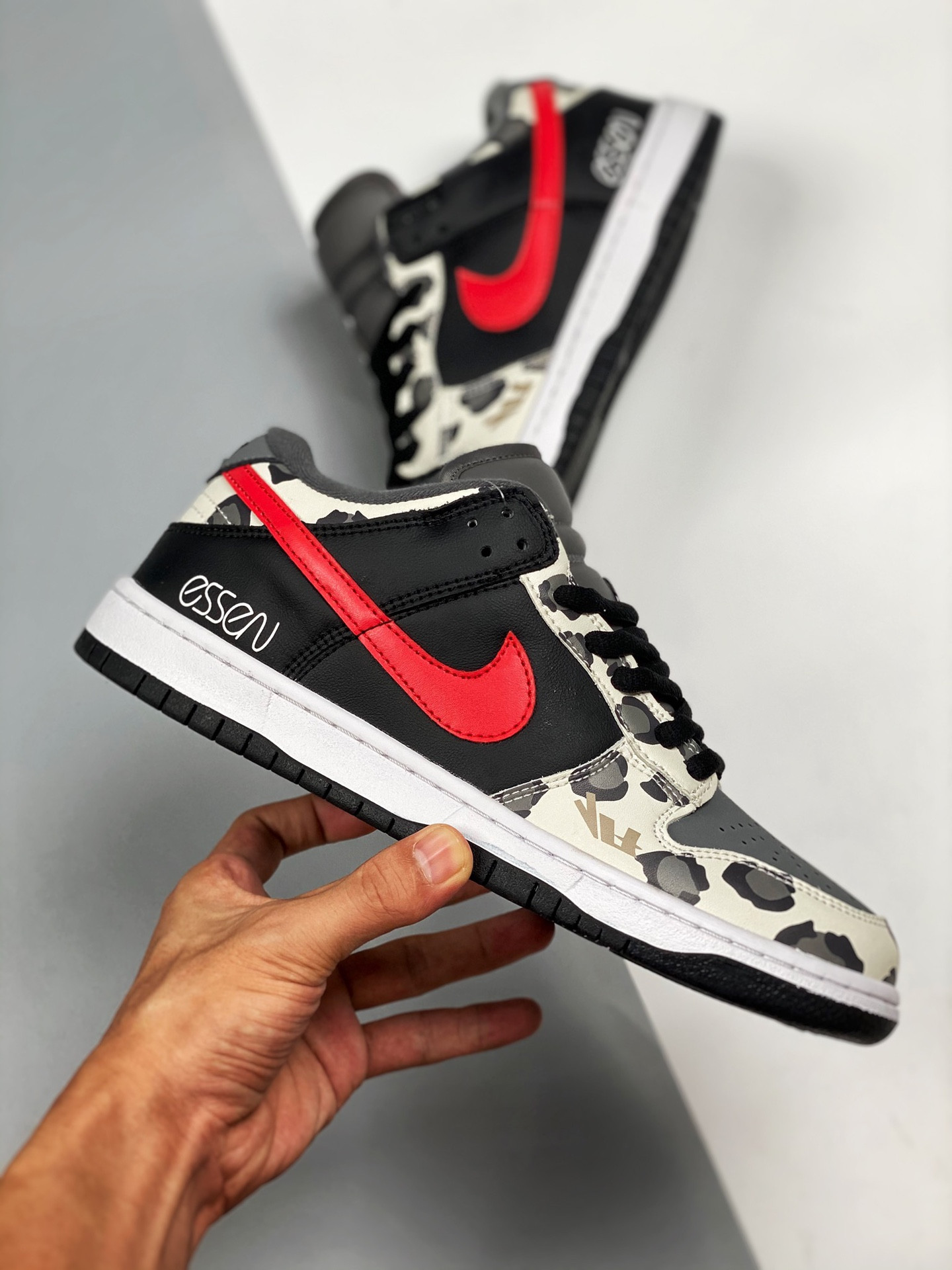 Nike SB Dunk Low Camo Black Grey Red White For Sale