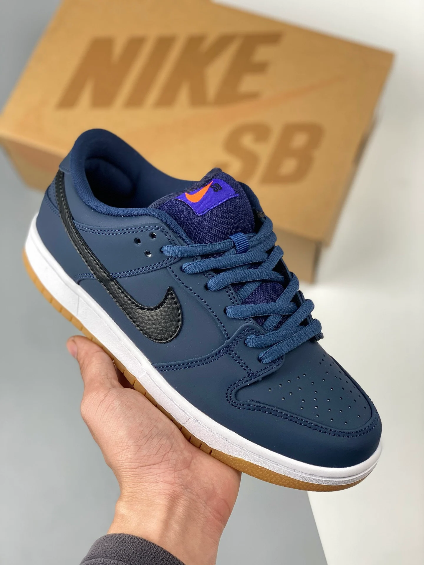 Nike SB Dunk Low Pro ISO Midnight Navy White-Gum CW7463-401 For Sale