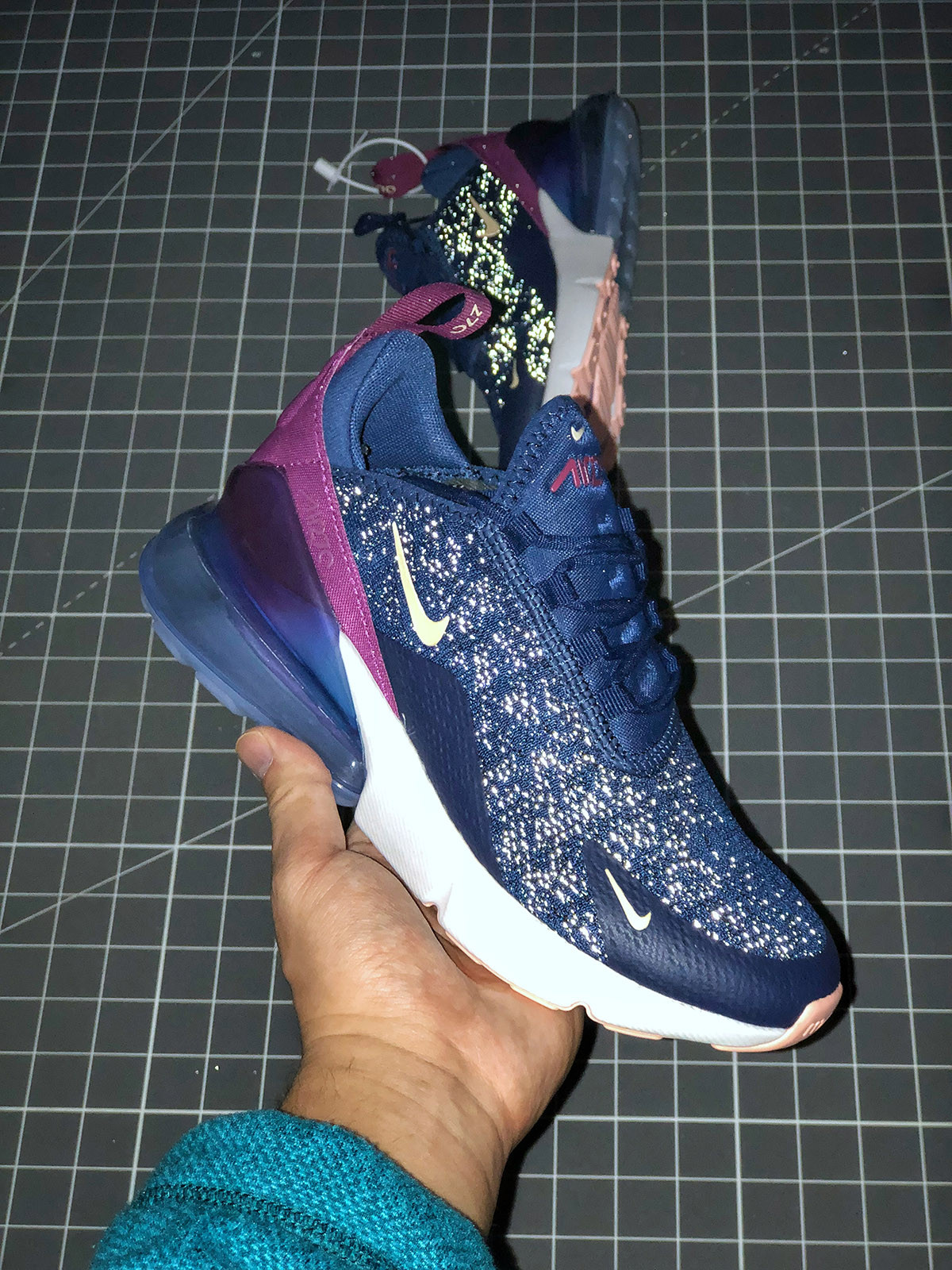 Nike WMNS Air Max 270 Navy Blue Burgundy AH6789-402 For Sale