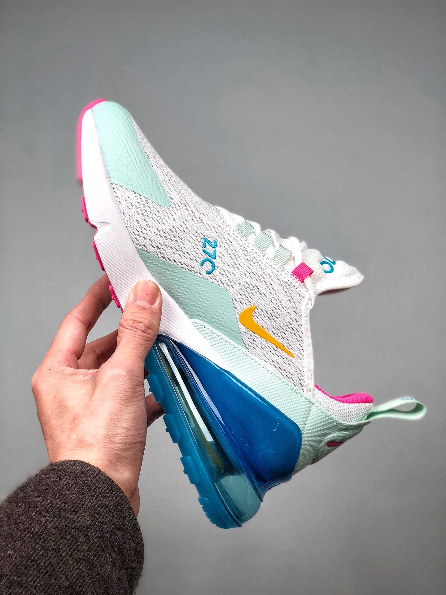 Nike WMNS Air Max 270 White Laser Fuchsia-Teal Tint-Blue Fury For Sale