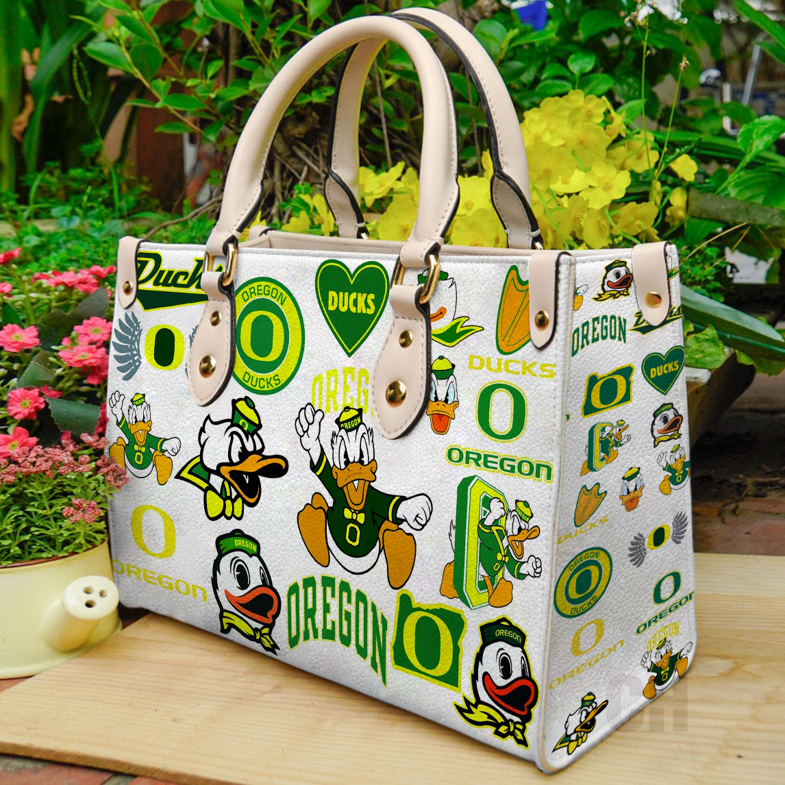 Oregon Ducks Women Leather Hand Bag