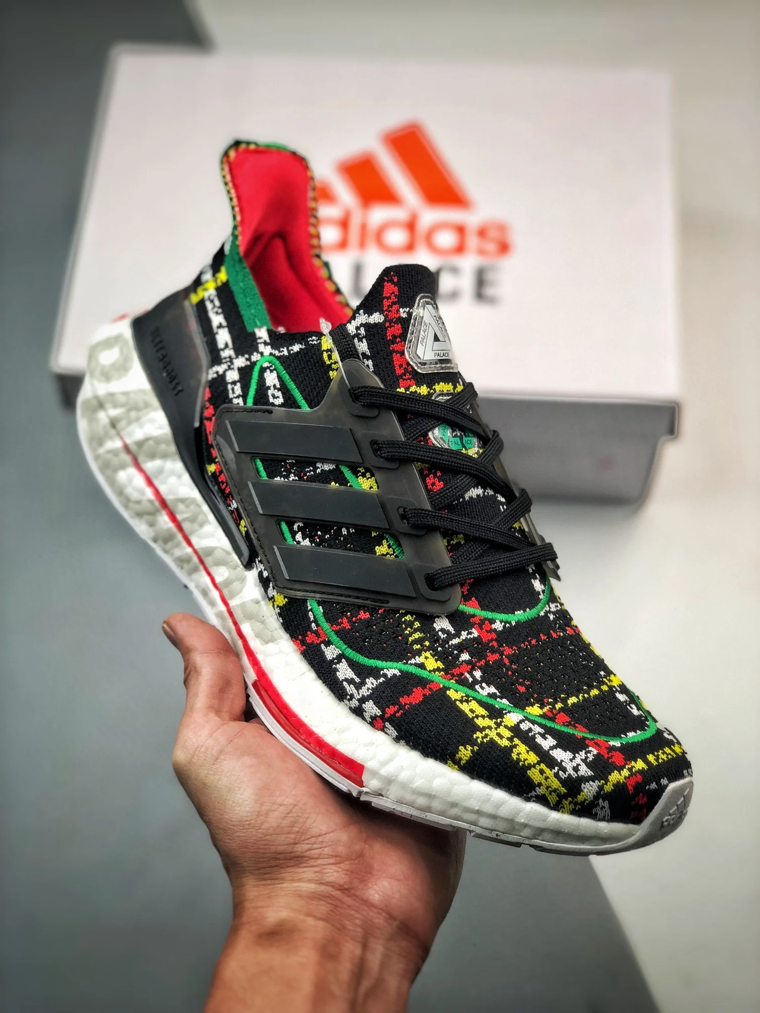 Palace x Adidas Ultra Boost 2021 Black Multi-Color For Sale