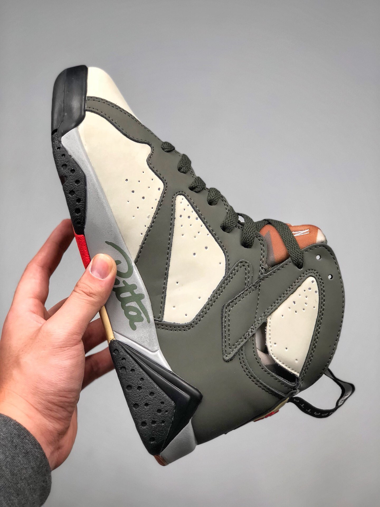 Patta x Air Jordan 7 Icicle Sequoia-River Rock-Light Crimson For Sale