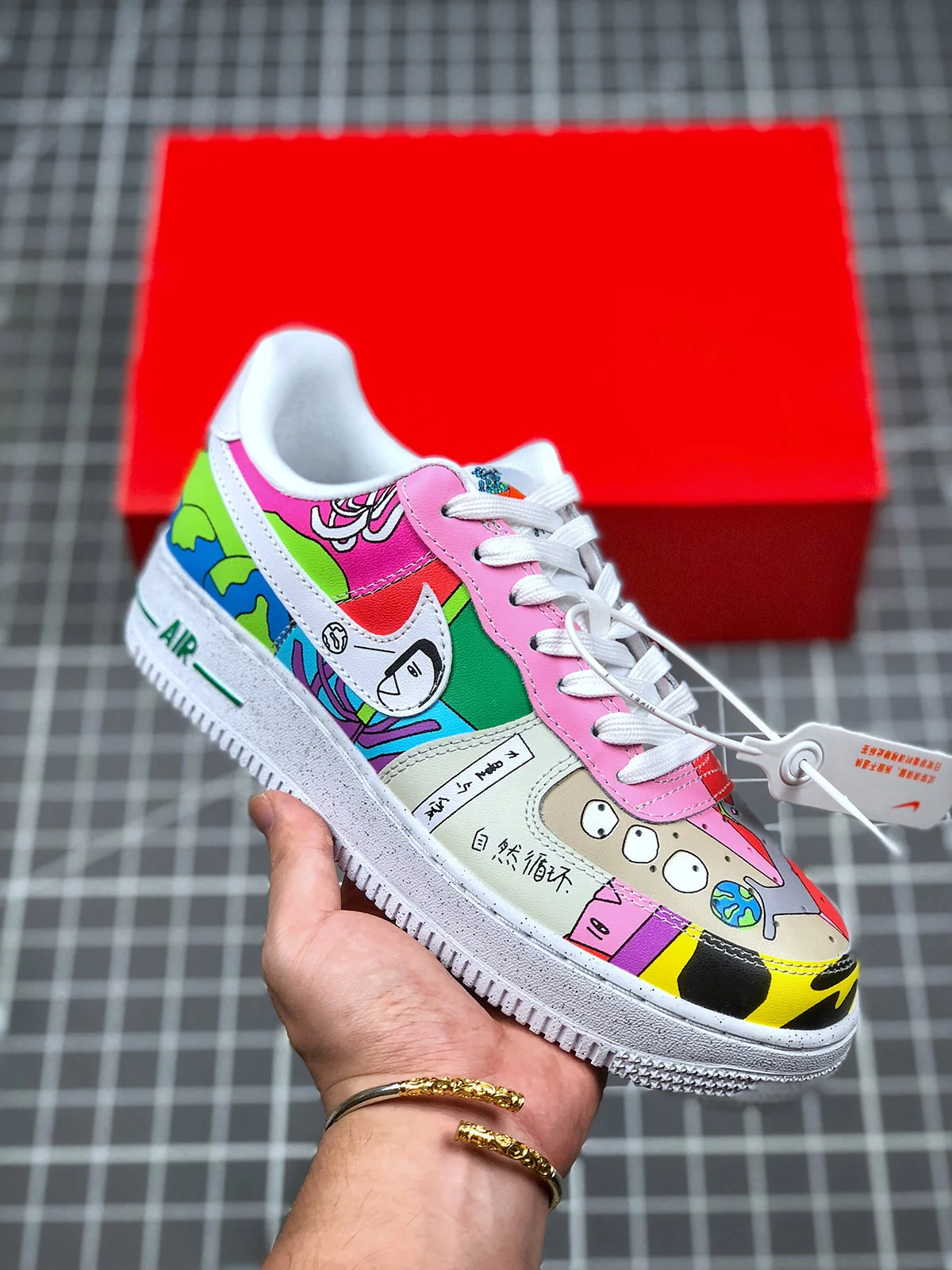 Ruohan Wang x Nike Air Force 1 Low White Multi-Color For Sale