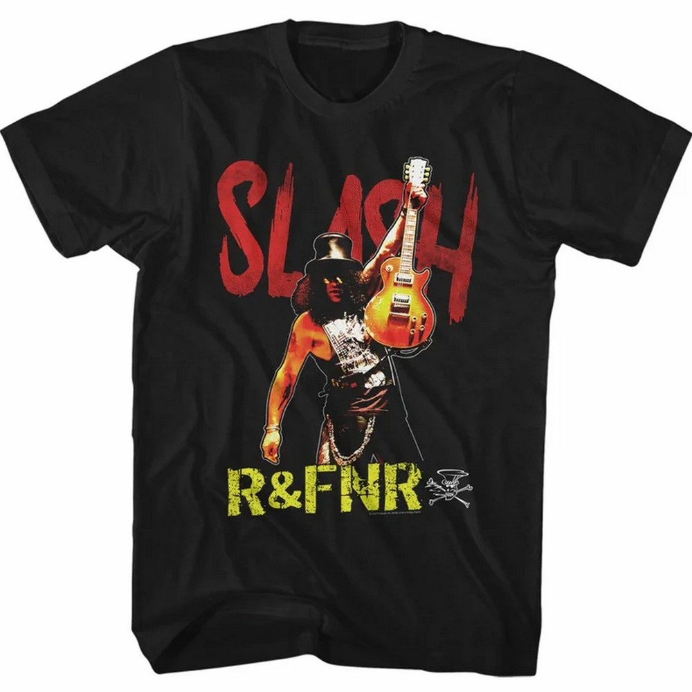 Slash Guns N Roses R And Fn R Black Adult T Shirt