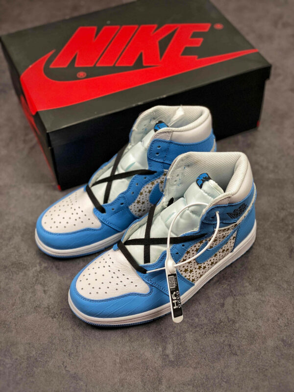 Supreme x Air Jordan 1 High Stars University Blue For Sale