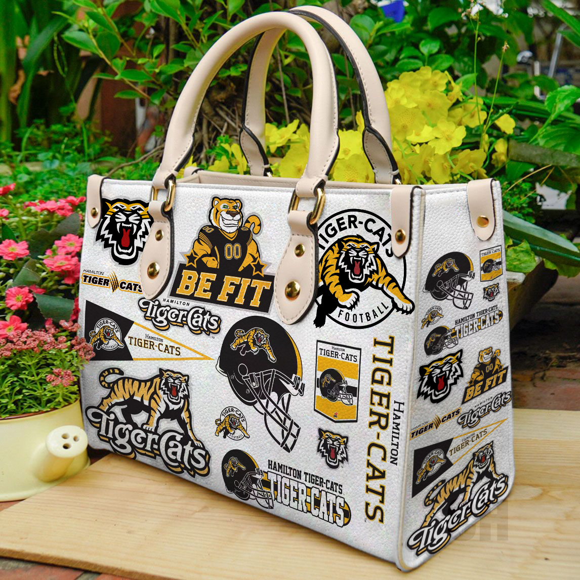 Hamilton Tiger-Cats Women Leather Hand Bag