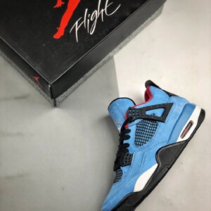 Travis Scott x Air Jordan 4 Houston Oilers University Blue Varsity Red-Black For Sale