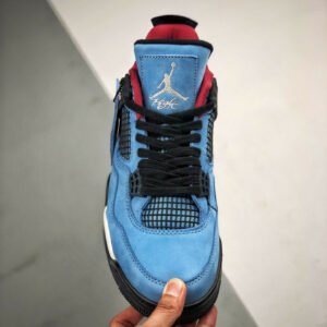 Travis Scott x Air Jordan 4 Houston Oilers University Blue Varsity Red-Black For Sale