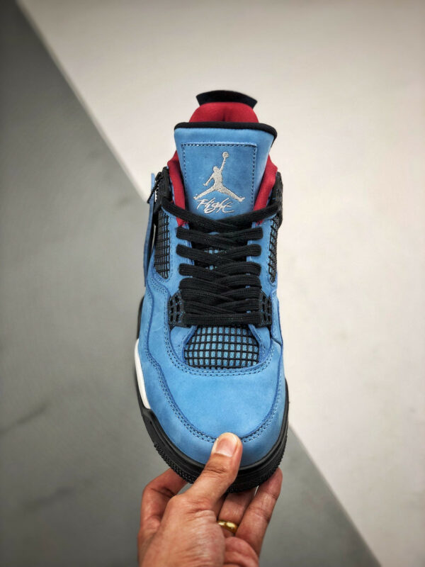 Travis Scott x Air Jordan 4 Houston Oilers University Blue Varsity Red-Black For Sale