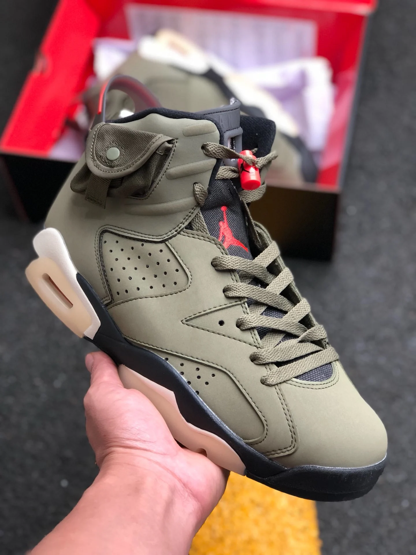 Travis Scott x Air Jordan 6 Medium Olive For Sale