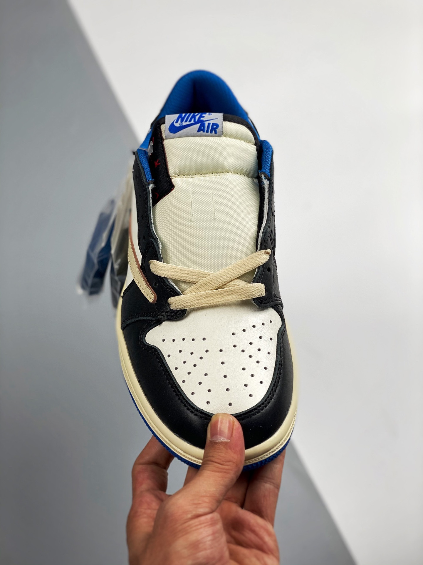 Travis Scott x Fragment x Air Jordan 1 Low OG White Blue For Sale