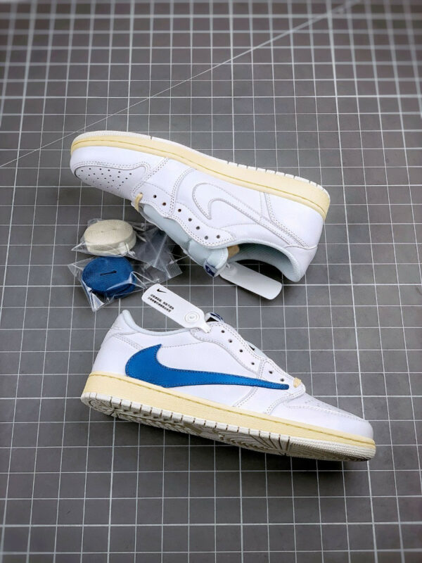 Travis Scott x fragment x Air Jordan 1 Low OG White Blue Sail For Sale