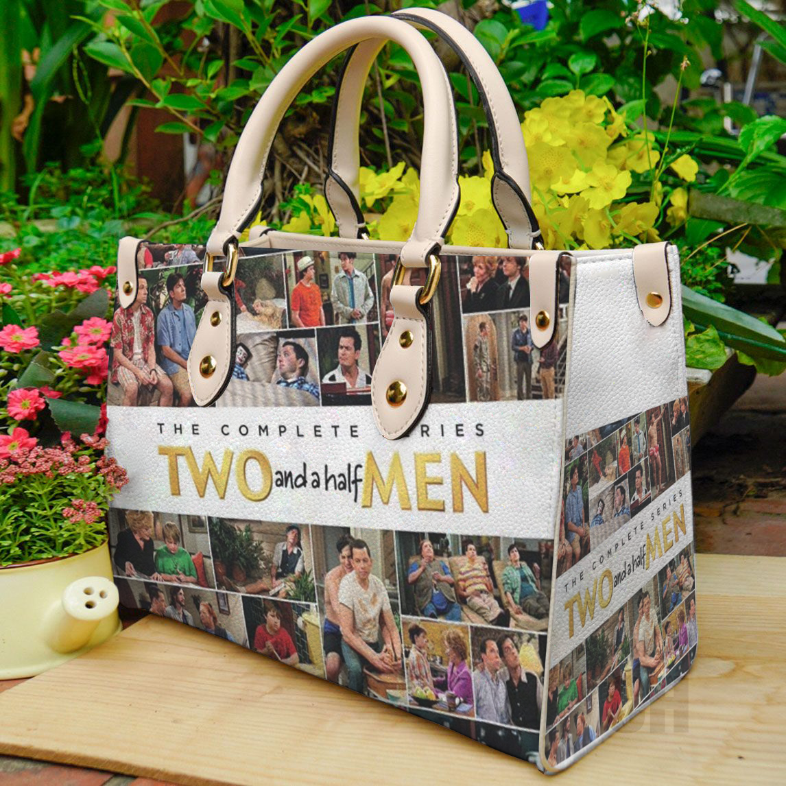 Two and a Half Men Women Leather Hand Bag