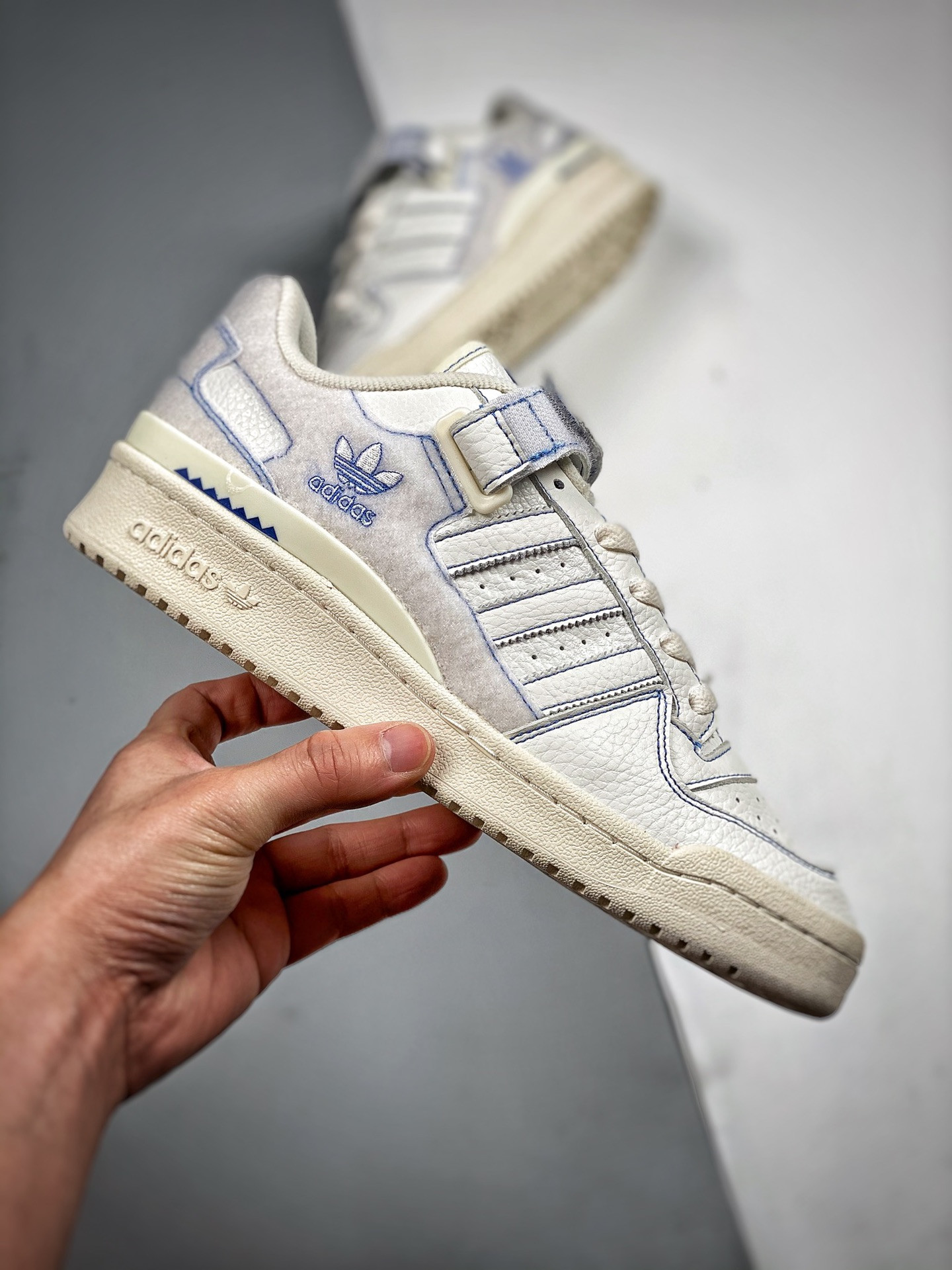 Adidas Forum Low Velcro White Blue Bird GX1018 For Sale