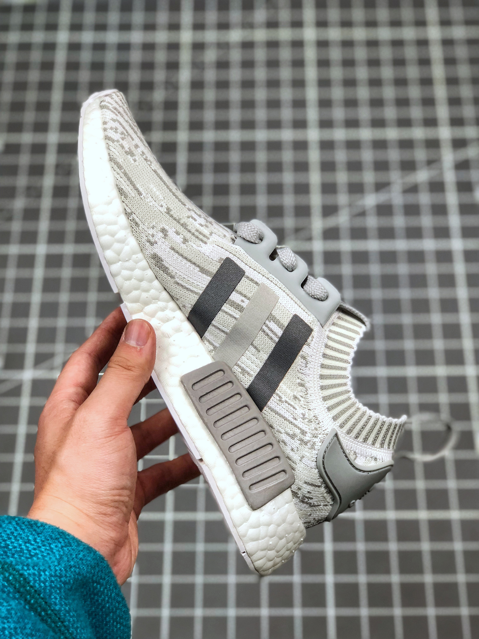 Adidas NMD R1 Primeknit Glitch Camo Grey BY9865 For Sale