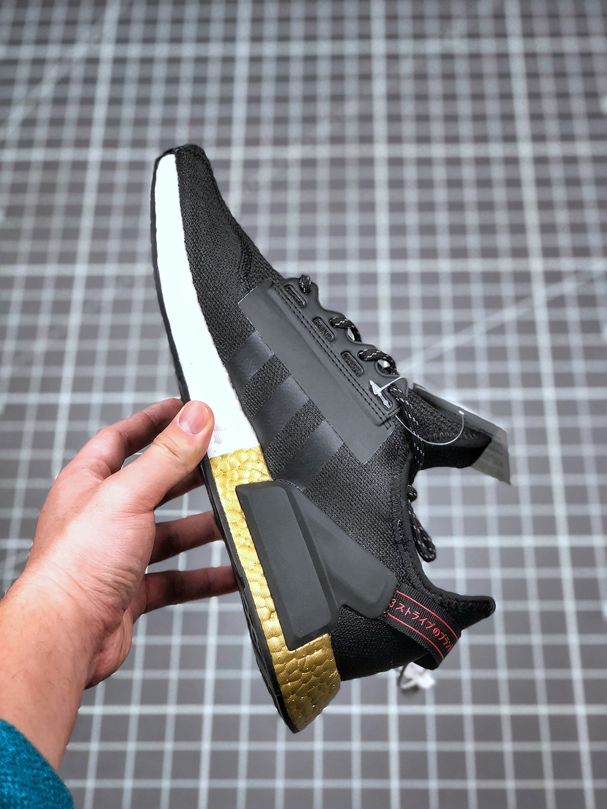 Adidas NMD R1 V2 Black Metallic Gold For Sale