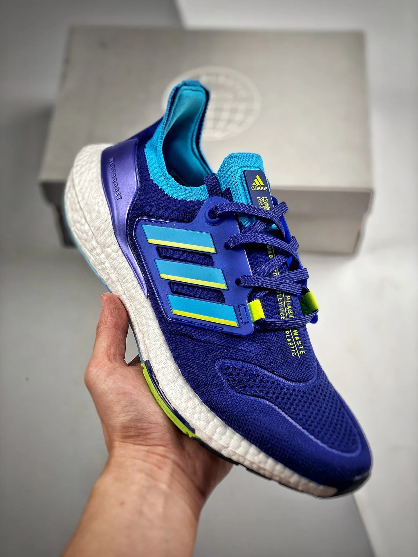 Adidas Ultra Boost 2022 Legacy Indigo Sky Rush Solar Yellow For Sale