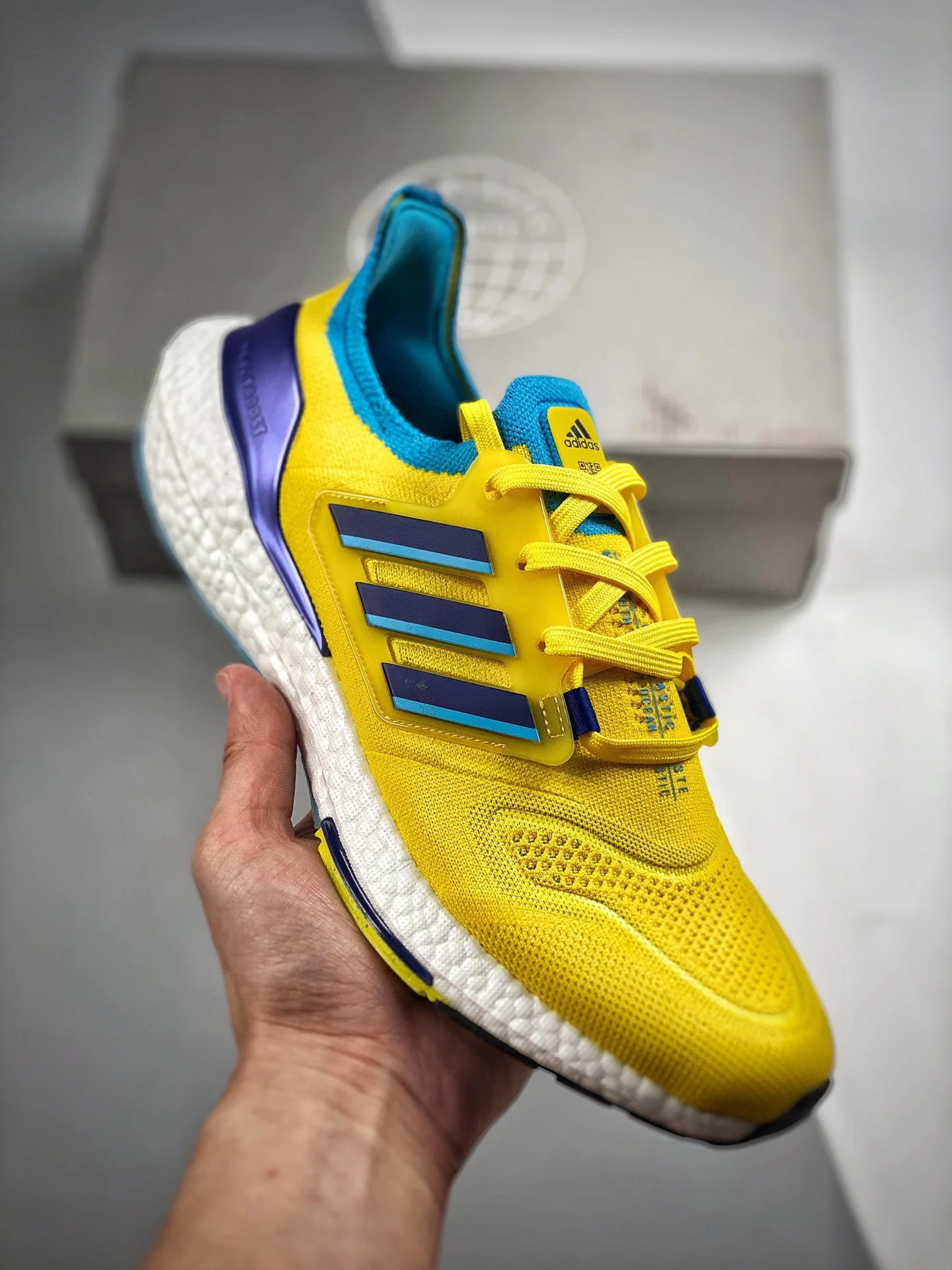 Adidas Ultra Boost 2022 Yellow Legacy Indigo-Sky Rush For Sale