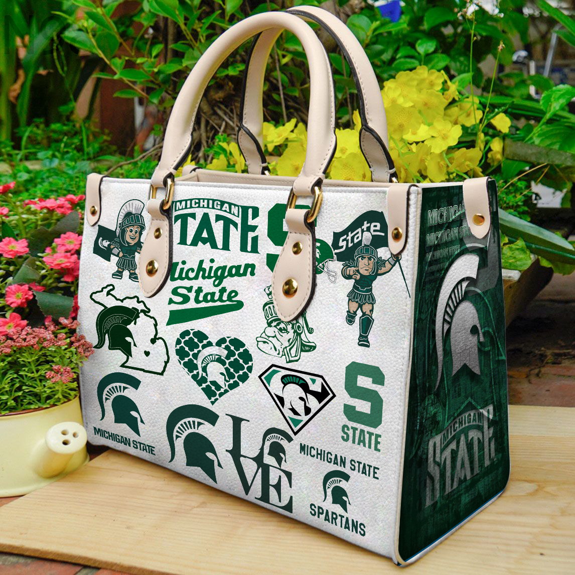 Michigan State Spartans Women Leather Hand Bag