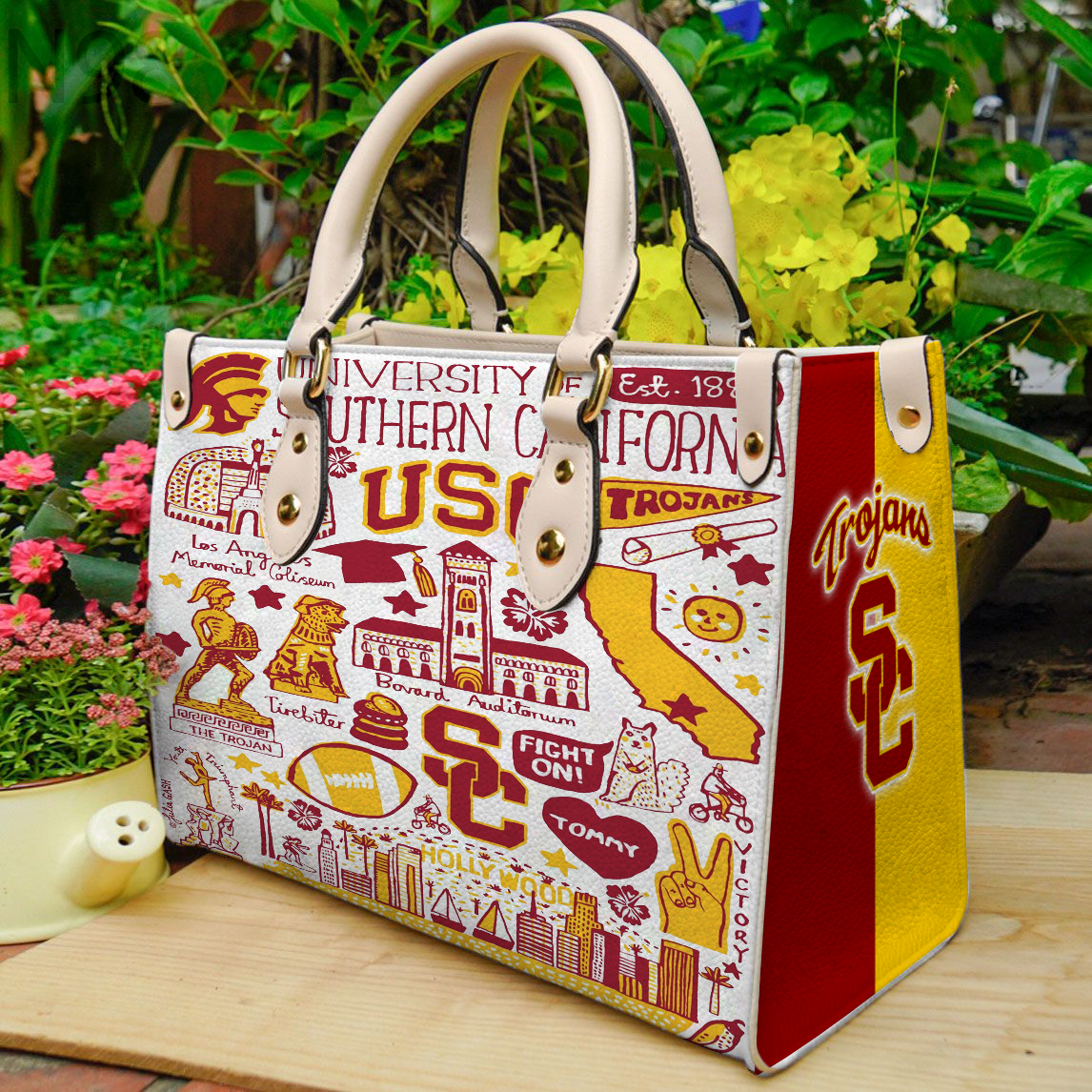 USC Trojans Lover Women Leather Hand Bag